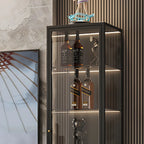 Vitrine à portes vitrées et cadre en métal blanc pour salon