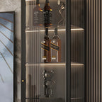Vitrine à portes vitrées et cadre en métal blanc pour salon