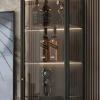 Vitrine à portes vitrées et cadre en métal blanc pour salon