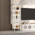 Vitrine à portes vitrées et cadre en métal blanc pour salon