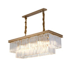 Suspension rectangulaire contemporaine en cristal transparent