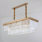 Suspension rectangulaire contemporaine en cristal transparent