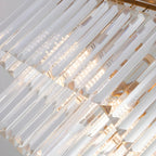 Suspension rectangulaire contemporaine en cristal transparent