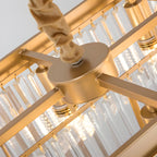 Suspension rectangulaire contemporaine en cristal transparent