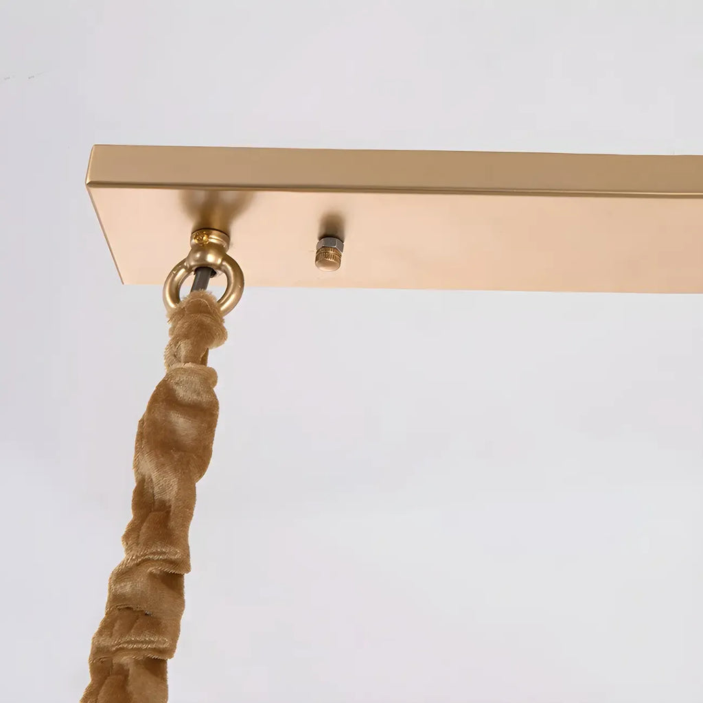 Suspension rectangulaire contemporaine en cristal transparent