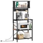 Étagère de cuisine boulangère de 60 pouces avec huche et 8 crochets latéraux