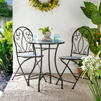 Ensemble bistrot pliant en métal Glitzhome pour extérieur, 3 pièces, table et chaises de patio