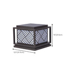 Lampe de poteau en métal cubique avec abat-jour à motif géométrique