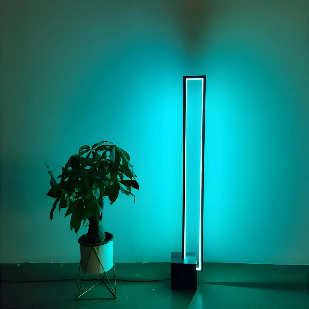 Lampadaire rectangulaire à LED avec variateur RGB pour salon
