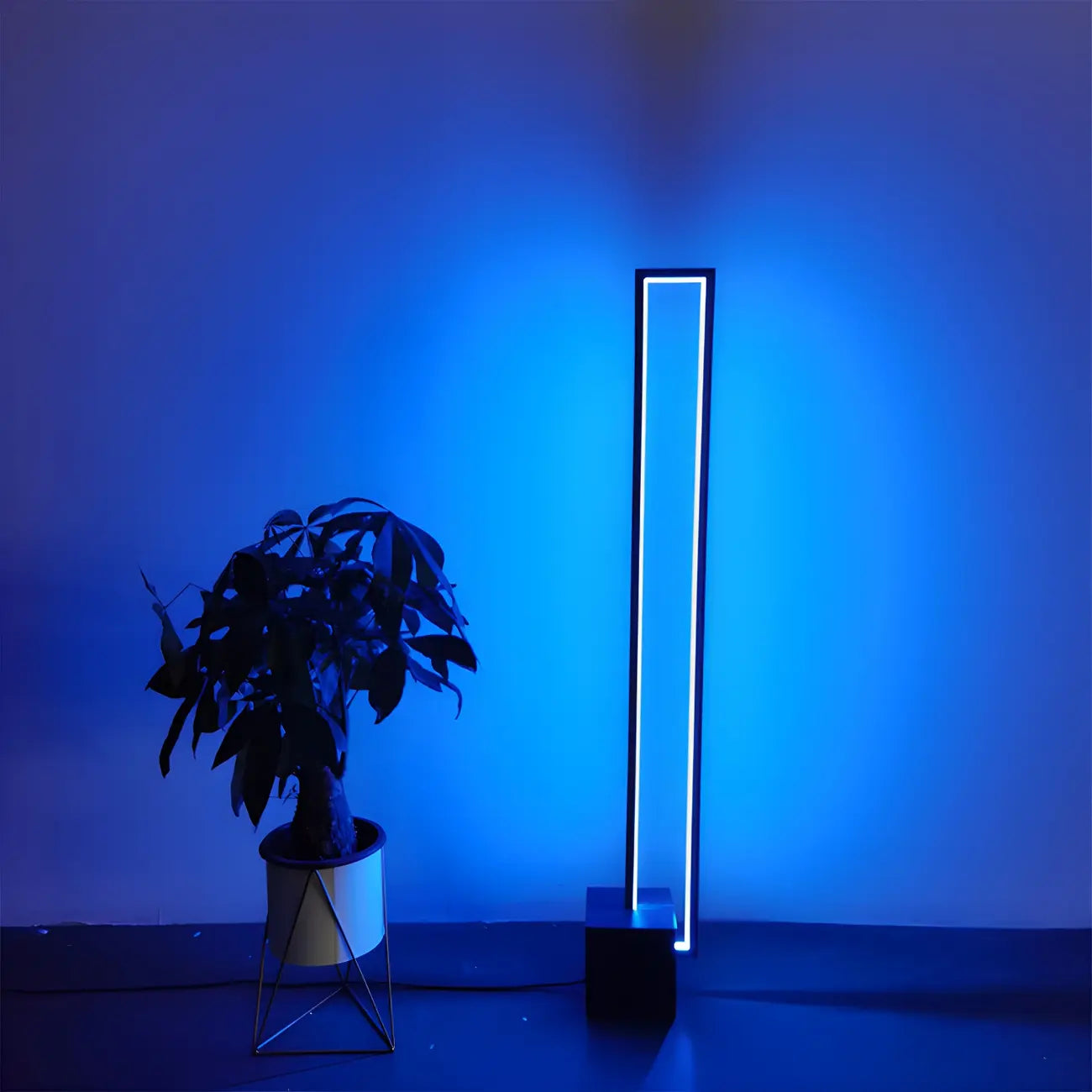 Lampadaire rectangulaire à LED avec variateur RGB pour salon