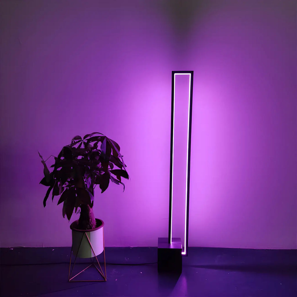 Lampadaire rectangulaire à LED avec variateur RGB pour salon