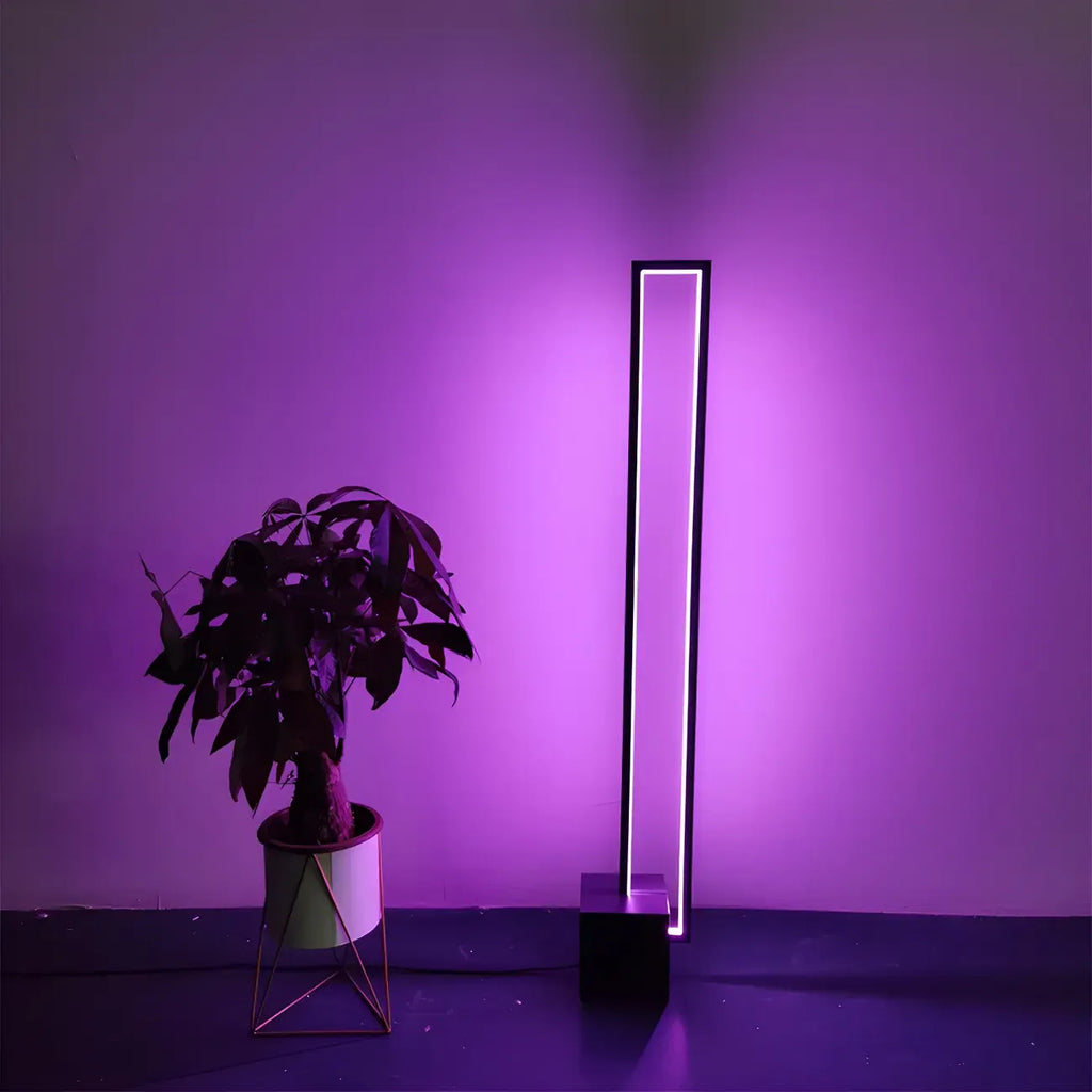 Lampadaire rectangulaire à LED avec variateur RGB pour salon