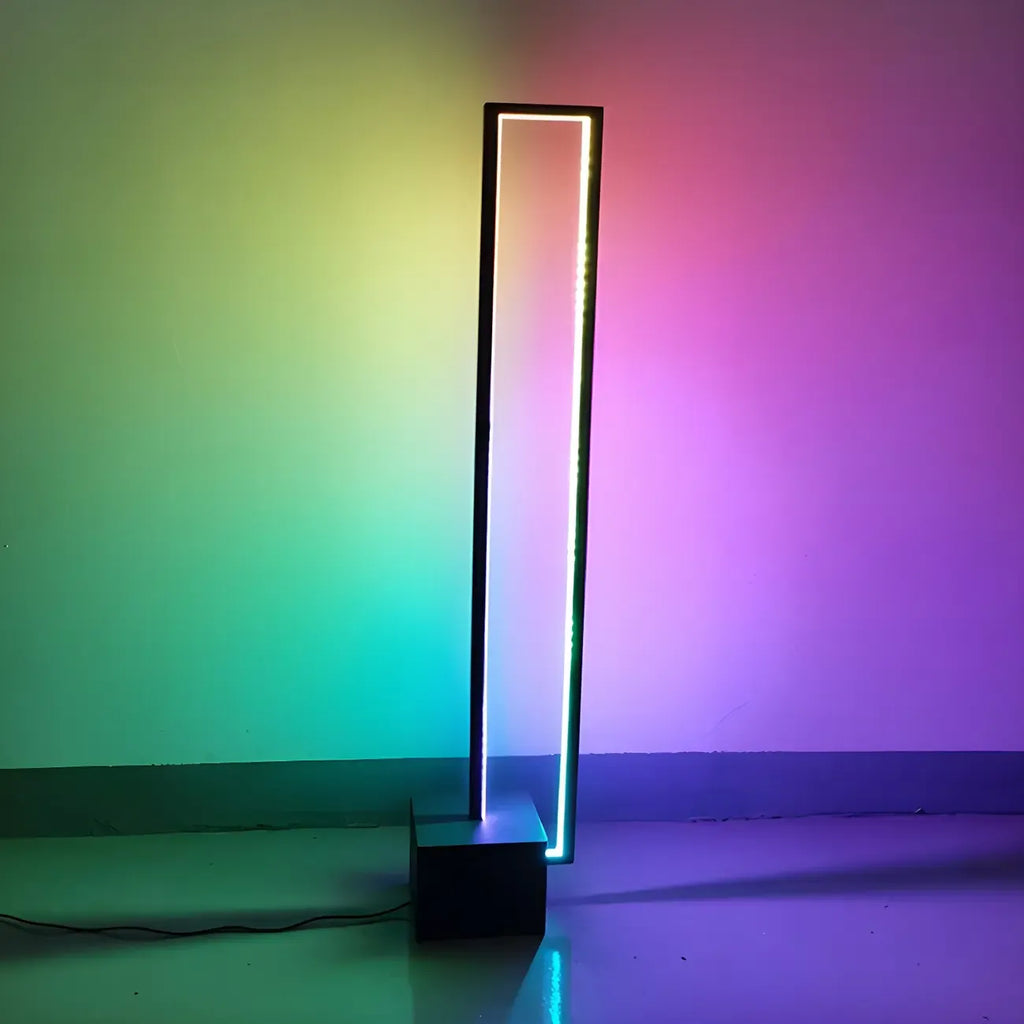 Lampadaire rectangulaire à LED avec variateur RGB pour salon