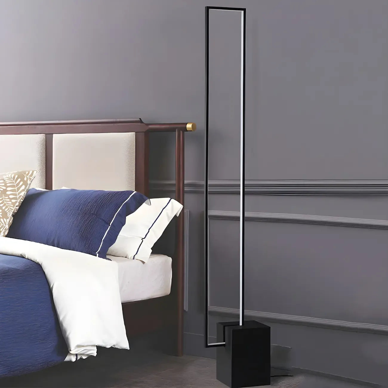 Lampadaire rectangulaire à LED avec variateur RGB pour salon