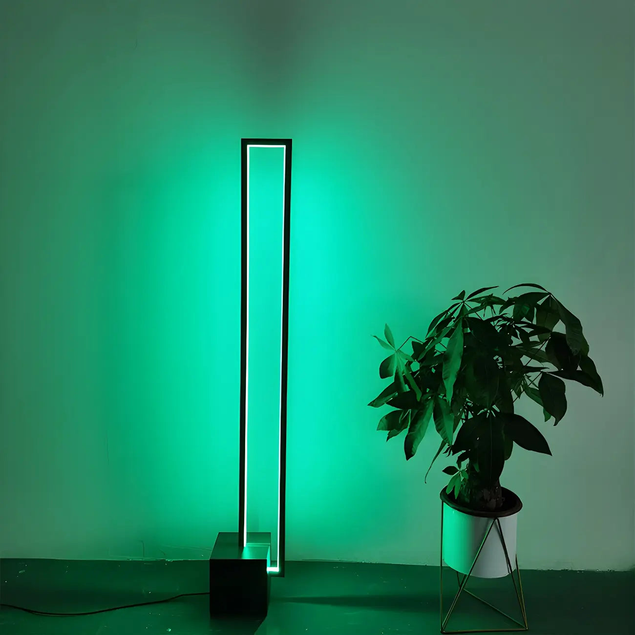 Lampadaire rectangulaire à LED avec variateur RGB pour salon