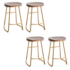 Tabourets de bar glamour confortables en métal et bois, hauteur comptoir
