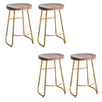 Tabourets de bar glamour confortables en métal et bois, hauteur comptoir