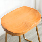 Tabourets de bar glamour confortables en métal et bois, hauteur comptoir