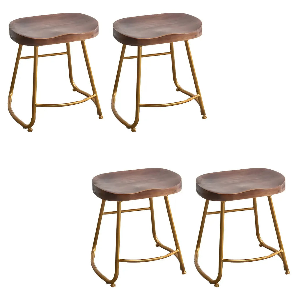 Tabourets de bar glamour confortables en métal et bois, hauteur comptoir
