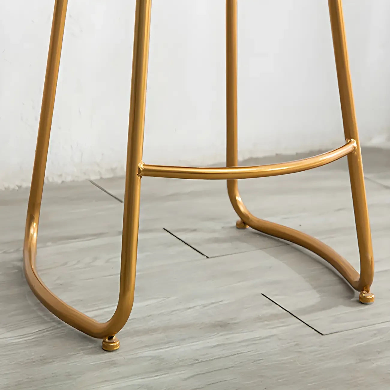 Tabourets de bar glamour confortables en métal et bois, hauteur comptoir