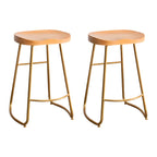 Tabourets de bar glamour confortables en métal et bois, hauteur comptoir
