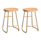 Tabourets de bar glamour confortables en métal et bois, hauteur comptoir