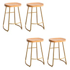 Tabourets de bar glamour confortables en métal et bois, hauteur comptoir