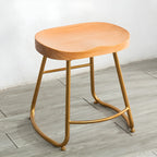 Tabourets de bar glamour confortables en métal et bois, hauteur comptoir
