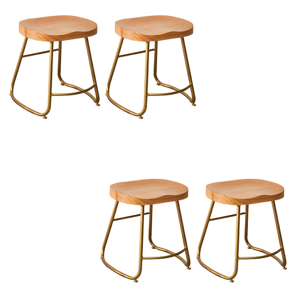 Tabourets de bar glamour confortables en métal et bois, hauteur comptoir