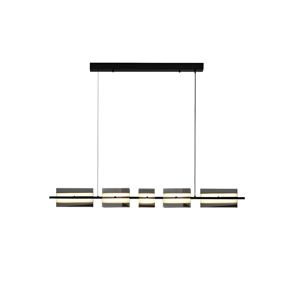 Suspension rectangulaire moderne et épurée en verre
