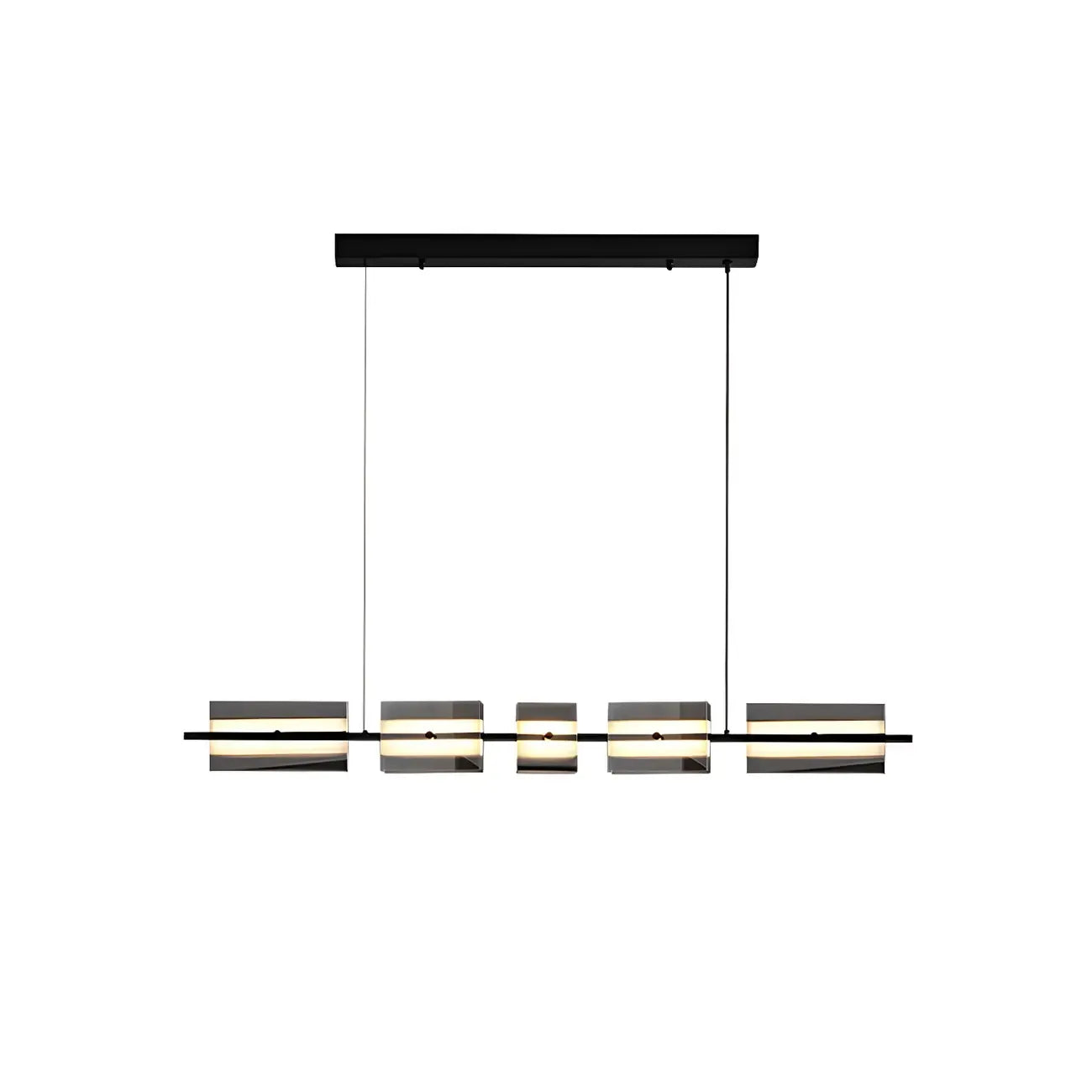 Suspension rectangulaire moderne et épurée en verre