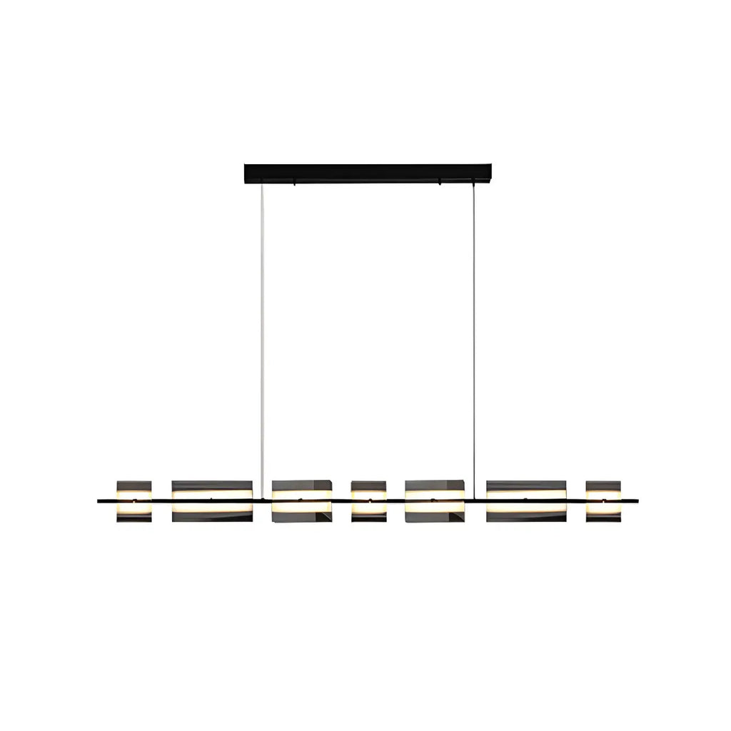 Suspension rectangulaire moderne et épurée en verre