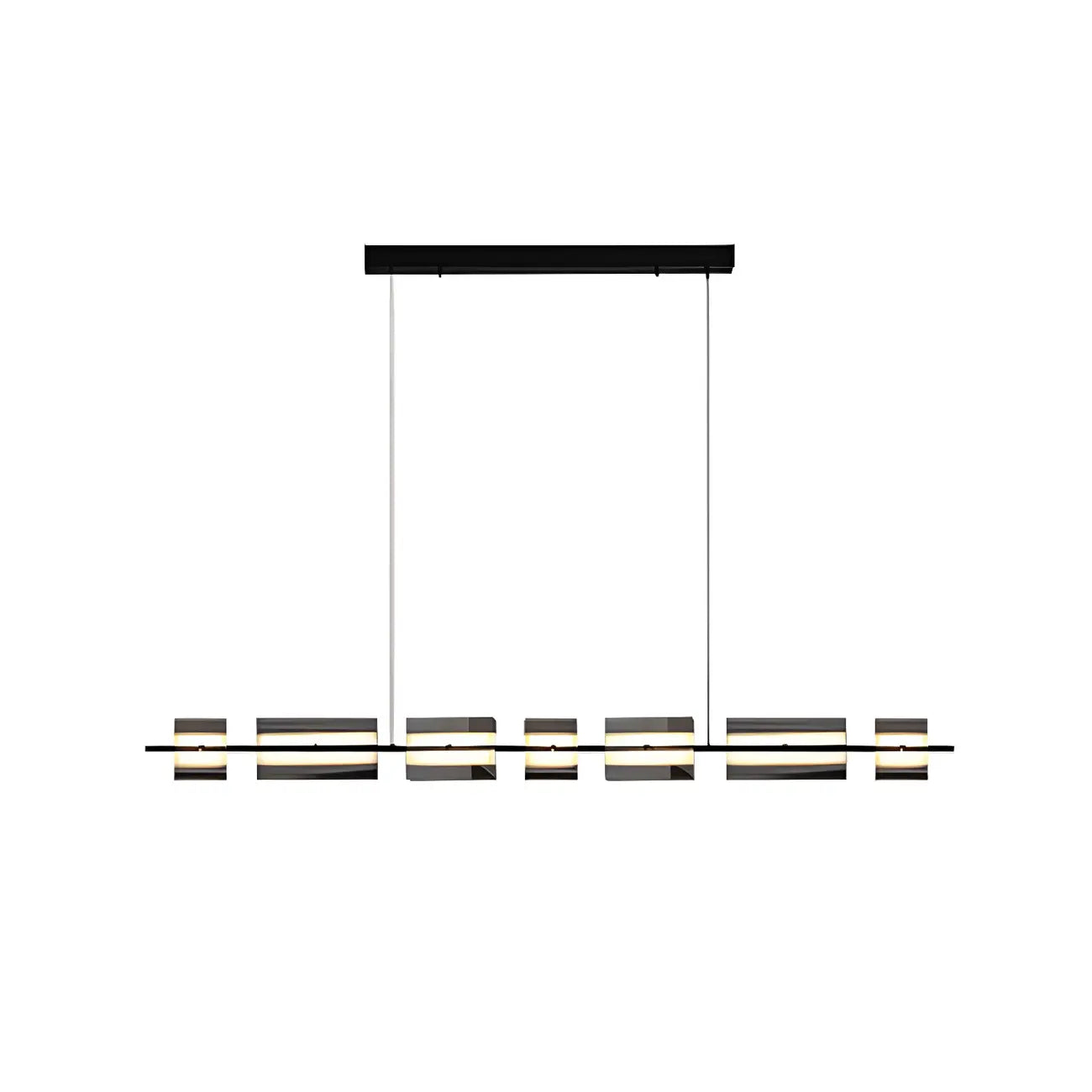 Suspension rectangulaire moderne et épurée en verre
