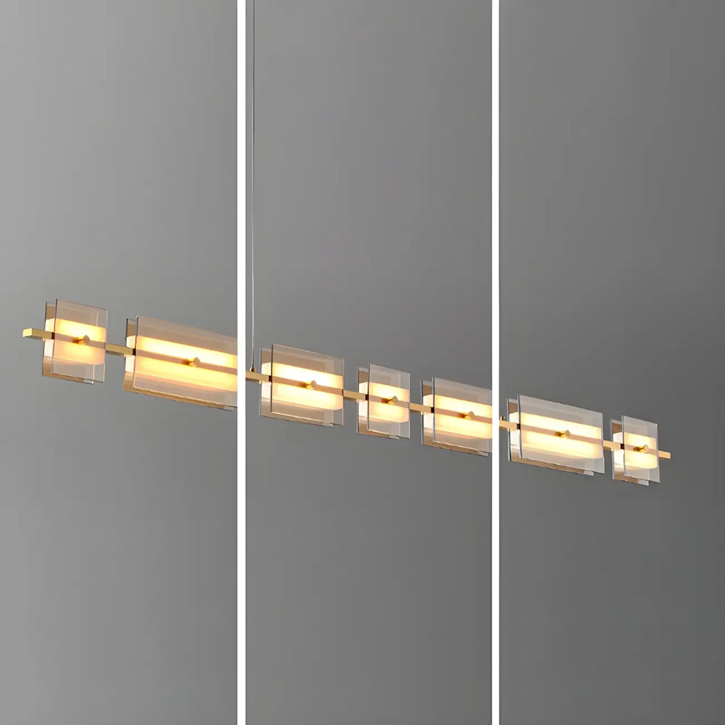 Suspension rectangulaire moderne et épurée en verre