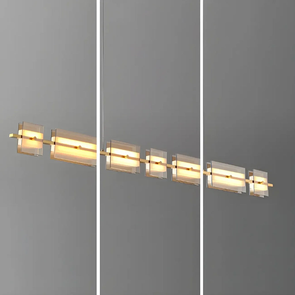 Suspension rectangulaire moderne et épurée en verre