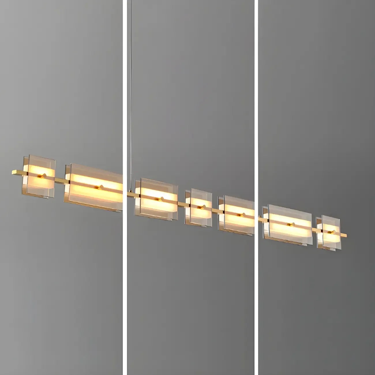 Suspension rectangulaire moderne et épurée en verre