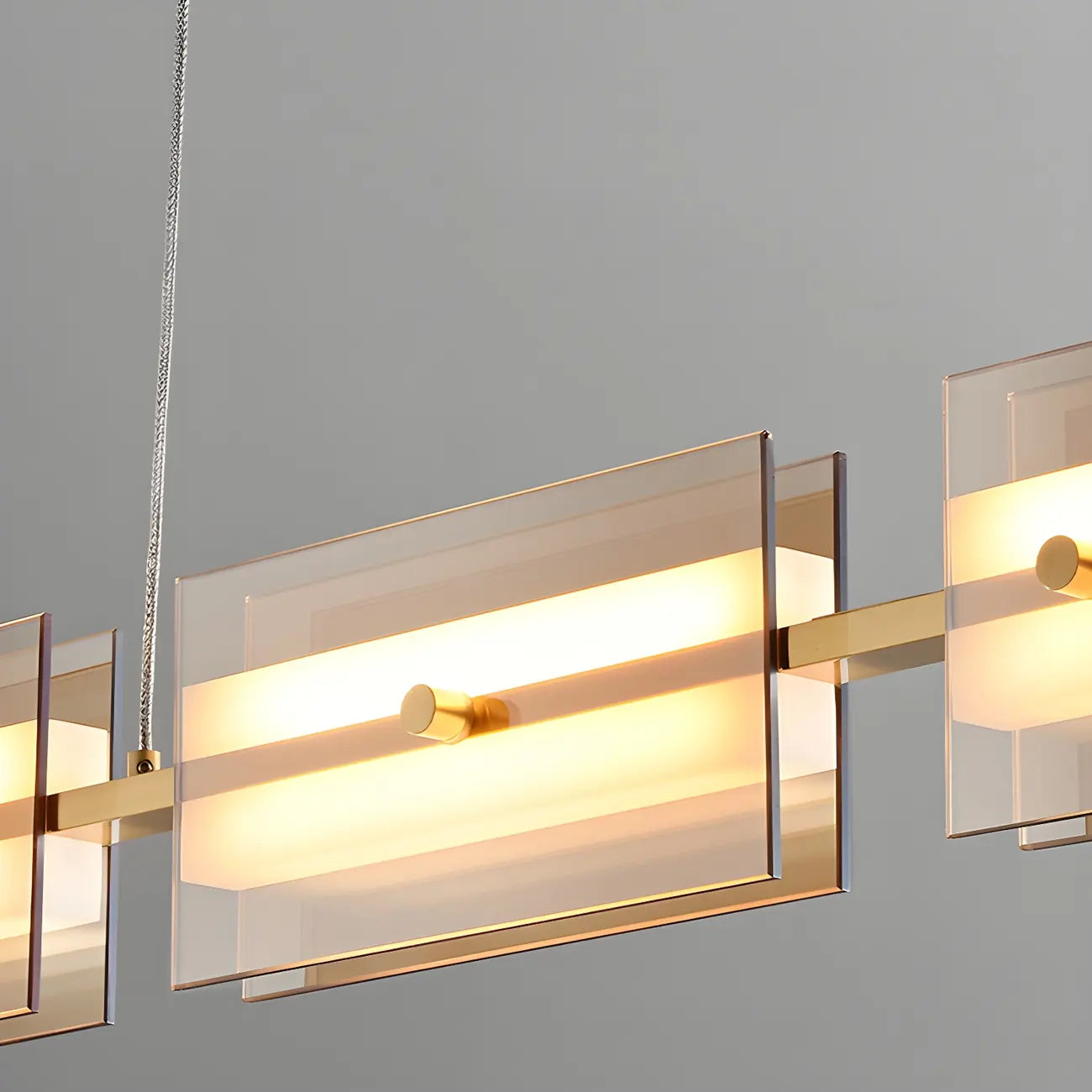 Suspension rectangulaire moderne et épurée en verre