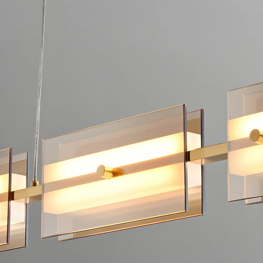 Suspension rectangulaire moderne et épurée en verre