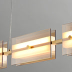Suspension rectangulaire moderne et épurée en verre