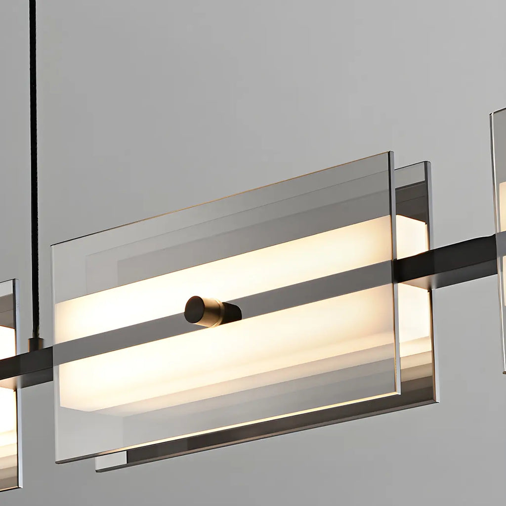 Suspension rectangulaire moderne et épurée en verre