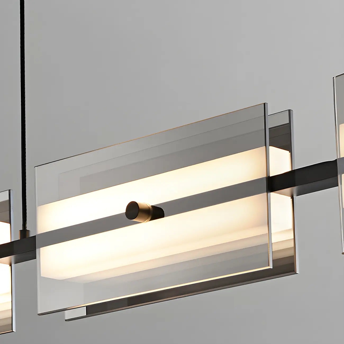 Suspension rectangulaire moderne et épurée en verre