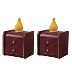Table de chevet noire luxueuse en bois et cuir brillant, avec 2 tiroirs