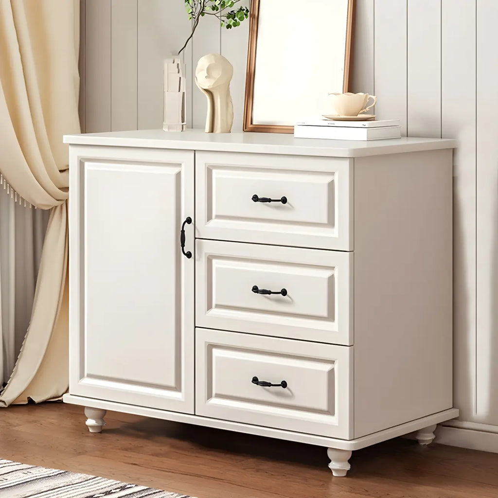 Commode combinée en bois blanc-brun et métal, style classique