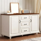 Commode combinée en bois blanc-brun et métal, style classique