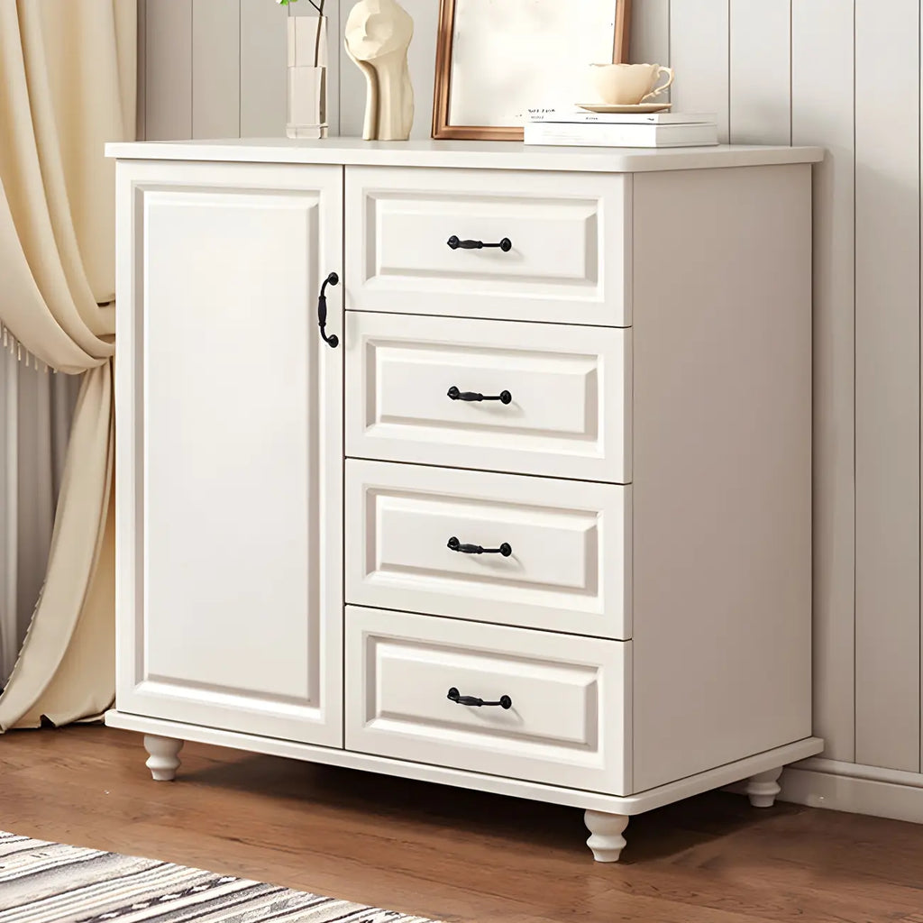 Commode combinée en bois blanc-brun et métal, style classique