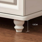 Commode combinée en bois blanc-brun et métal, style classique