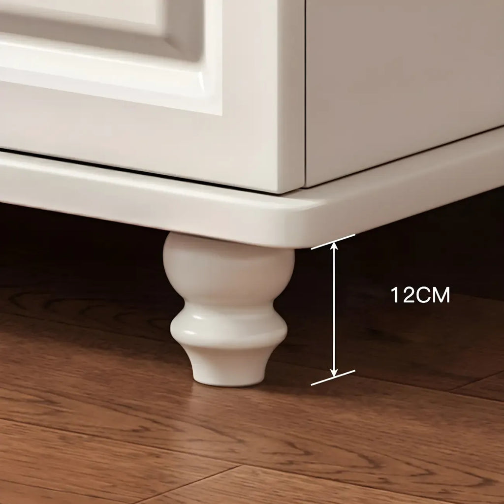 Commode combinée en bois blanc-brun et métal, style classique