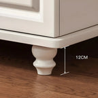 Commode combinée en bois blanc-brun et métal, style classique