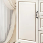 Commode combinée en bois blanc-brun et métal, style classique