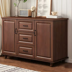 Commode combinée en bois blanc-brun et métal, style classique